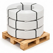 Pallet met vloerverwarmingsbuizen