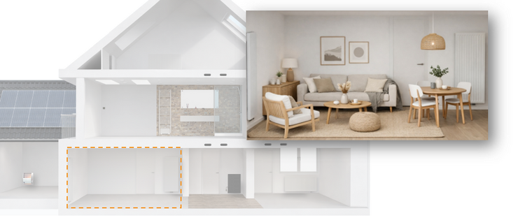 Elektrische radiator woonkamer