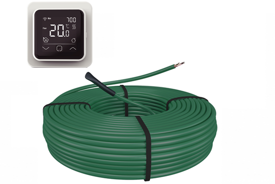 e-HEAT Cable Set 170,6 m / 2900 Watt Set met C16-thermostaat | Wit - afb. 1