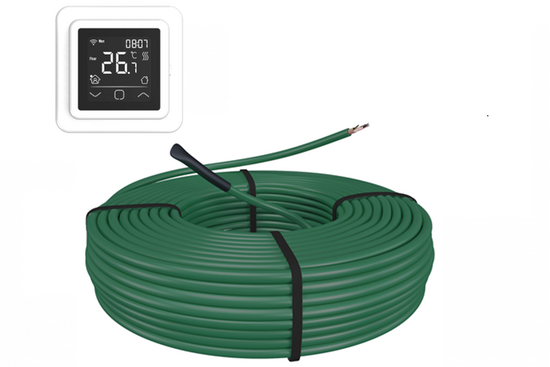 e-HEAT Cable Set 58,8 m / 1000 Watt Set met C16-thermostaat | Wit - afb. 1