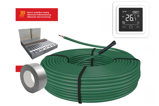 e-HEAT Cable Set 58,8 m / 1000 Watt Set met C16-thermostaat | Wit - afb. 2