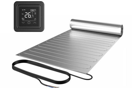 ALU-Mat Set 10m² / 1400 Watt Set met C16-thermostaat | Zwart (inbouw) - afb. 1