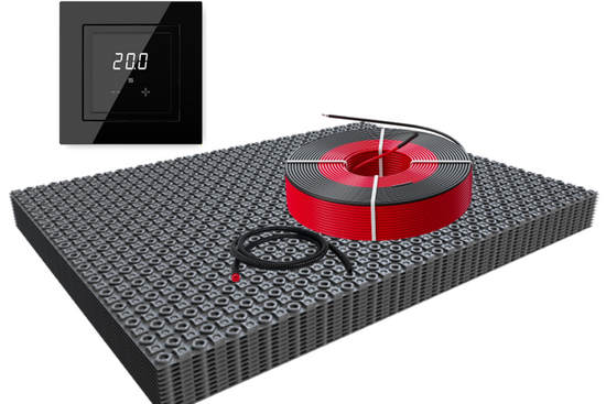 DECO-ontkoppelingsmat Basic WiFi Set 4m² / 600 Watt Set met ET44-thermostaat | Zwart (inbouw) - afb. 1
