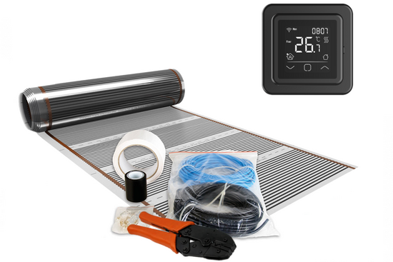 Infrarood Folie Set 5 m² / 600 Watt Set met C16-thermostaat | Zwart - afb. 1