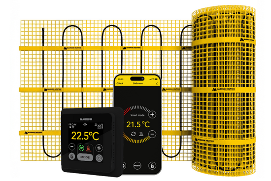 MAGNUM Mat Set 1,5 m² / 225 Watt Set met MRC-thermostaat | Zwart - afb. 1
