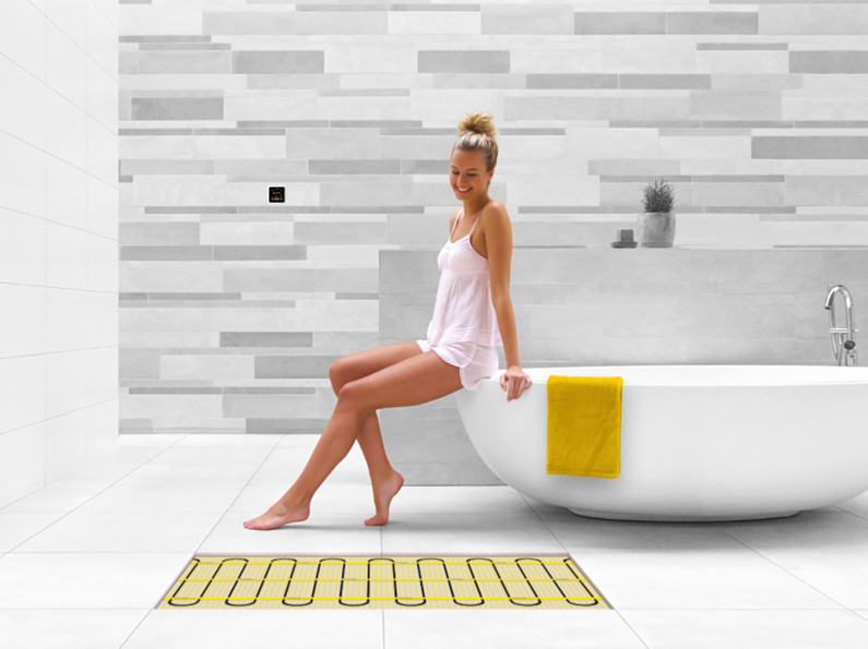 Floor heating set 1 m2 150 watts incl. digital thermostat and sensor