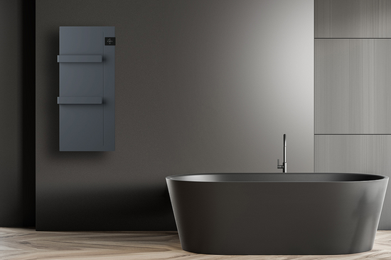 ONSEN Elektrische Badkamerradiator 750 Watt | Grijs (RAL 7024) - afb. 2