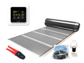 Verwarming Folie Set 10 m² / 1200 Watt Set met MRC-thermostaat | Wit