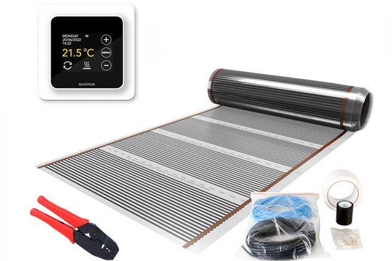 Verwarming Folie Set 20 m² / 2400 Watt Set met MRC-thermostaat | Wit - afb. 1
