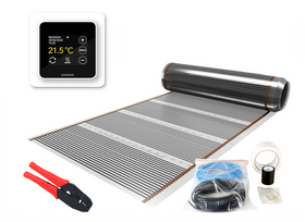 Verwarming Folie Set 15 m² / 1800 Watt Set met MRC-thermostaat | Wit