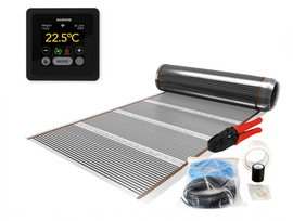 Verwarming Folie Set 25 m² / 3000 Watt Set met MRC-thermostaat | Zwart