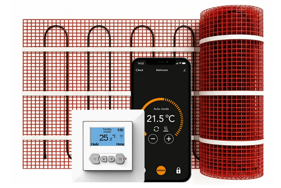 Verwarmingsmat Set  10 m² / 1500 Watt Set met MIC² WiFi-thermostaat | Wit - afb. 1
