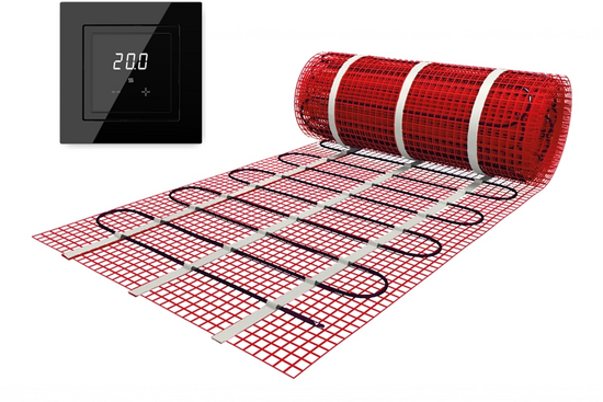 Verwarmingsmat Set 6 m² / 900 Watt Set met ET44-thermostaat | Zwart (inbouw) - afb. 1