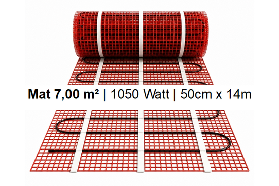e-HEAT Mat Set met witte C16-thermostaat 7,00 m² / 1050 Watt - afb. 2