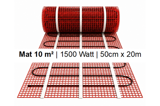 e-HEAT Mat Set met witte C16-thermostaat 10,00 m² / 1500 Watt - afb. 2