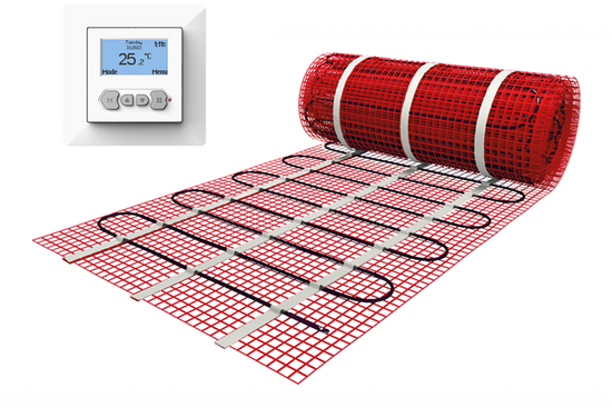 Verwarmingsmat Set  10 m² / 1500 Watt Set met MIC-klokthermostaat | Wit - afb. 1