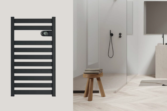 ZION Elektrische Badkamerradiator 750 Watt | Antraciet (RAL 7016) - afb. 4